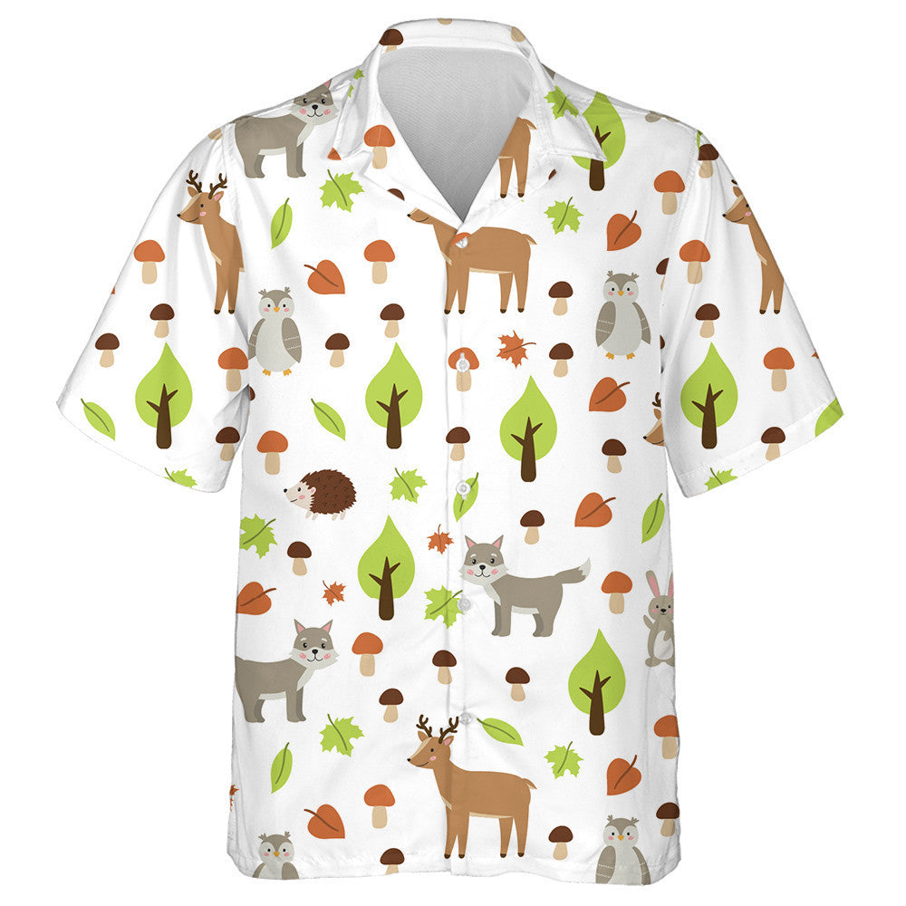 Gleoite Cartún Mac Tíre Gráinneog Agus Ulchabhán Léine Haváí Coillearnach an Fhómhair, Bronntanas Léine Haváís, Bronntanas Nollag