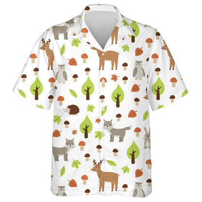 Gleoite Cartún Mac Tíre Gráinneog Agus Ulchabhán Léine Haváí Coillearnach an Fhómhair, Bronntanas Léine Haváís, Bronntanas Nollag