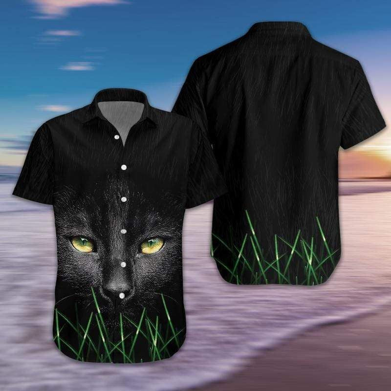 Eye Of Cat On Black Design Hawaiian Shirt,Hawaiian Shirt Gift, Christmas Gift