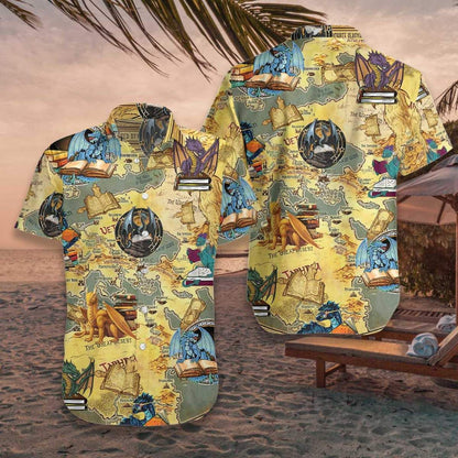 Books Dragon Hawaiian Aloha Shirt Unisex Shorts Sleeve Colorful Hawaiian Shorts Beach Short Sleeve,Hawaiian Shirt Gift, Christmas Gift