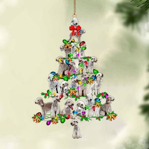 Bedlington Terrier-Christmas Tree Lights-Two Sided Christmas Plastic Hanging Ornament, Christmas Ornament Gift, Christmas Gift, Christmas Decoration