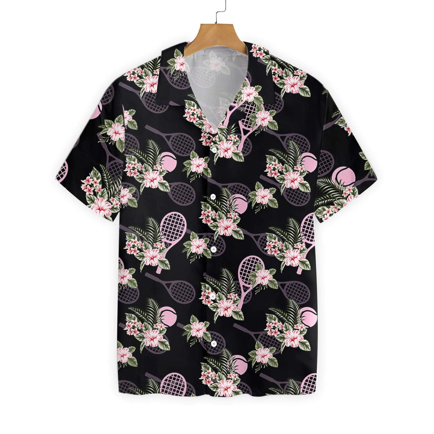 Tropical Tennis With Black Skin Pattern Hawaiian Shirt, Hawaiian For Gift