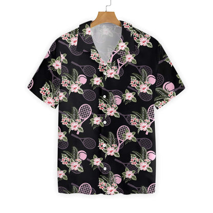 Tropical Tennis With Black Skin Pattern Hawaiian Shirt, Hawaiian For Gift