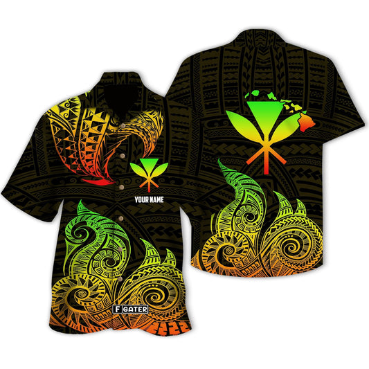 Léine Polainéiseach - Tonn Treibhe Óir Polainéise Pearsantaithe Haváí Léine Haváí Saincheaptha , Bronntanas Léine haváíais , Bronntanas Nollag