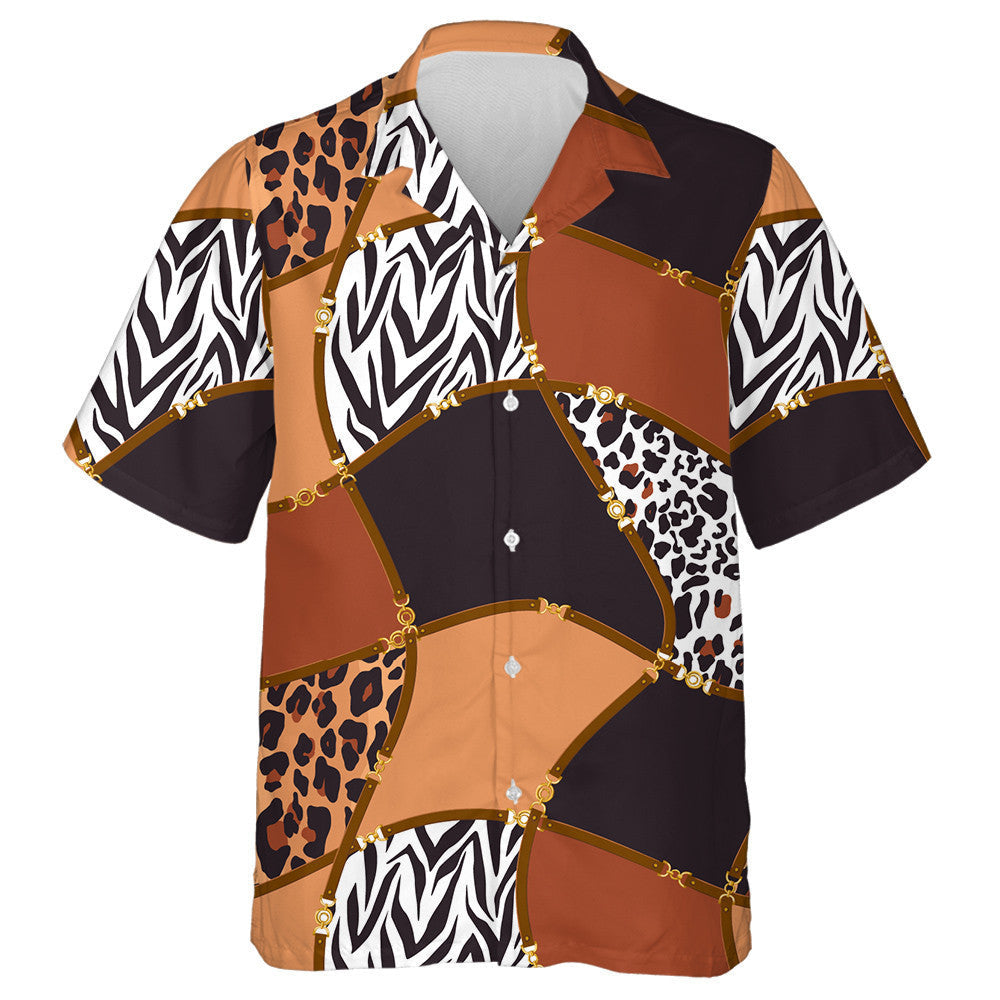 Chain With Belt And Leopard Skin Elements Hawaiian Shirt, Hawaiian Shirt Gift, Christmas Gift