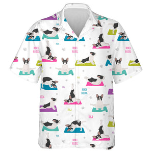 Yoga Dogs Poses And Exercises French Bulldog Hawaiian Shirt, Hawaiian Shirt Gift, Christmas Gift