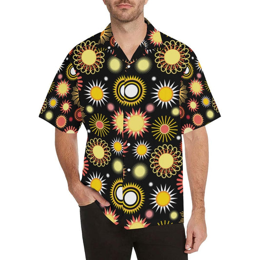Colorful Sun Pattern Men'S All Over Print Hawaiian Aloha Shirt, Hwaiian For Gift