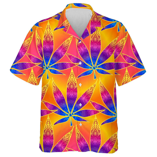 Duilleoga Tropacha Buí Agus Glasa Go hiontach Léine Haváí patrún Hippie, Bronntanas Léine Haváís, Bronntanas Nollag