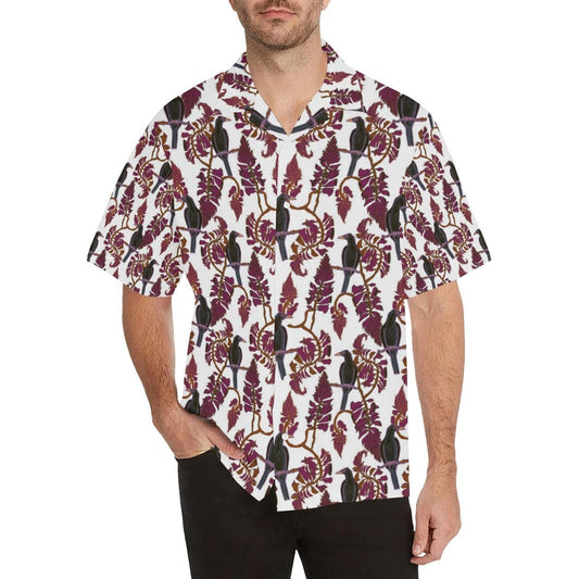 Crow Tree Leaves Pattern Men'S All Over Print Hawaiian Aloha Shirt, Hwaiian For Gift