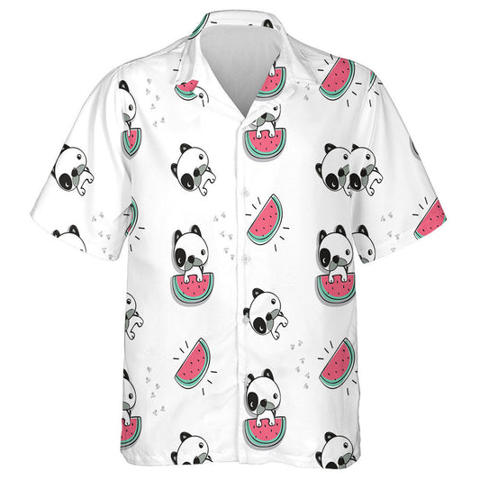 Cute Baby Cartoon With Watermelon Isolated Background Hawaiian Shirt, Hawaiian Shirt Gift, Christmas Gift