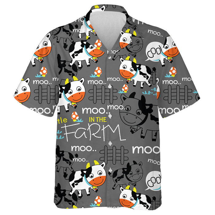 Funny Cows In The Gray Farm Hawaiian Shirt,Hawaiian Shirt Gift, Christmas Gift