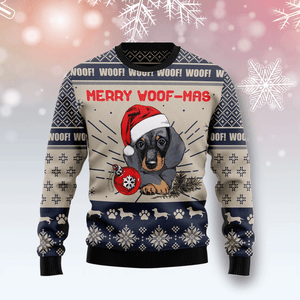 Dachshund Merry Woofmas Funny Ugly Christmas Holiday Sweater Gifts, Christmas Gift, Gift Christmas 2024