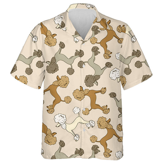 Colorful Funny Cartoon Poodle Dogs Vintage Hawaiian Shirt, Hawaiian Shirt Gift, Christmas Gift