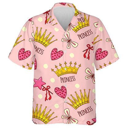 Theme Mystical Princess Crowns Butterfly And Hearts Hawaiian Shirt, Hawaiian Shirt Gift, Christmas Gift