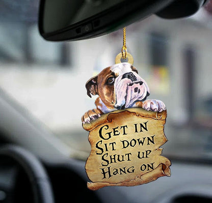 Bulldog get in dog lover two sided ornament, Christmas Decoration