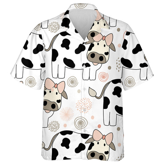 Cow With Pink Bow On Head Hawaiian Shirt,Hawaiian Shirt Gift, Christmas Gift