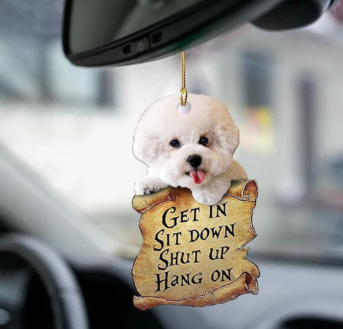 Bichon frise get in two sided ornament, Christmas Ornament Gift, Christmas Gift, Christmas Decoration