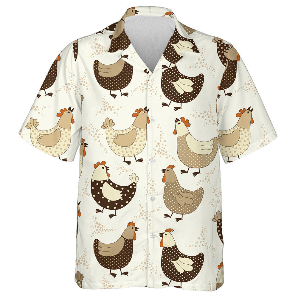 Sicín Greannmhar Agus Poncanna Beaga ar Chúlra Bán Léine Haváís, Bronntanas Léine Haváís, Bronntanas Nollag