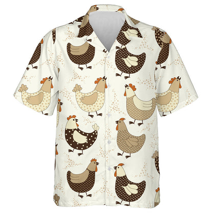 Sicín Greannmhar Agus Poncanna Beaga ar Chúlra Bán Léine Haváís, Bronntanas Léine Haváís, Bronntanas Nollag