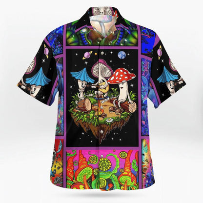 Mushroom Asteroid On Island In Space Design Hawaiian Shirt,Hawaiian Shirt Gift, Christmas Gift