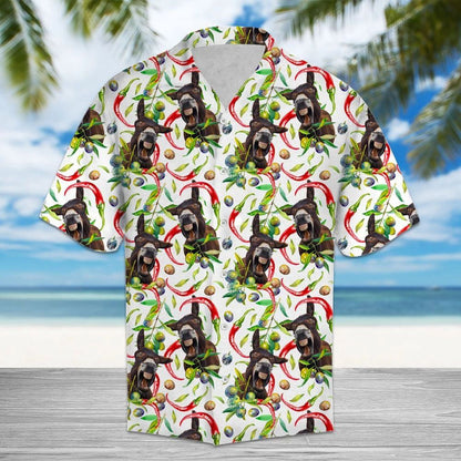 Messy Chili Peppers And Donkeys Pattern Hawaiian Shirt,Hawaiian Shirt Gift, Christmas Gift