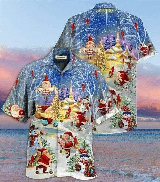 Stay Cool Santa Claus Impressive Christmas Night Hawaiian Shirt, Hawaiian Shirt Gift, Christmas Gift