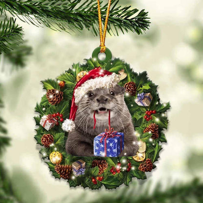 Otters And Christmas Gift For Her Gift For Him Gift For Otters Lover Ornament,Christmas Gift,Christmas Decoration