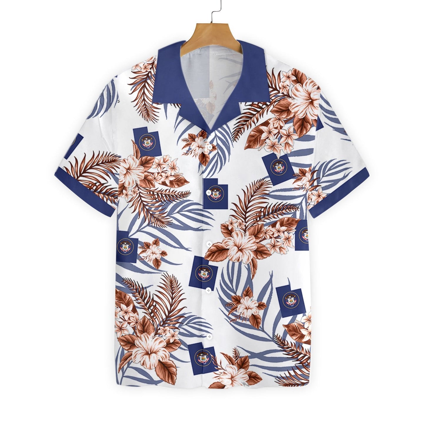 Utah Proud On White Background Pattern Hawaiian Shirt, Hwaiian For Gift