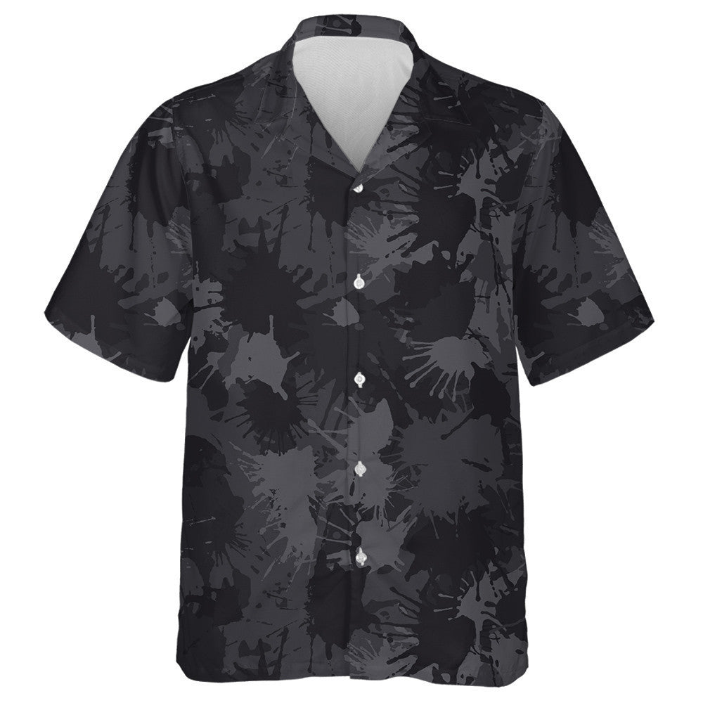 Modern Fashion Splashed Ink In Gray Pattern Hawaiian Shirt, Hawaiian Shirt Gift, Christmas Gift