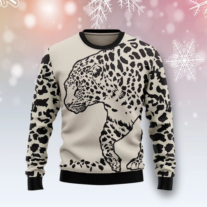 Leopard Pattern Ugly Christmas Sweater,Christmas Ugly Sweater,Christmas Gift,Gift Christmas 2024