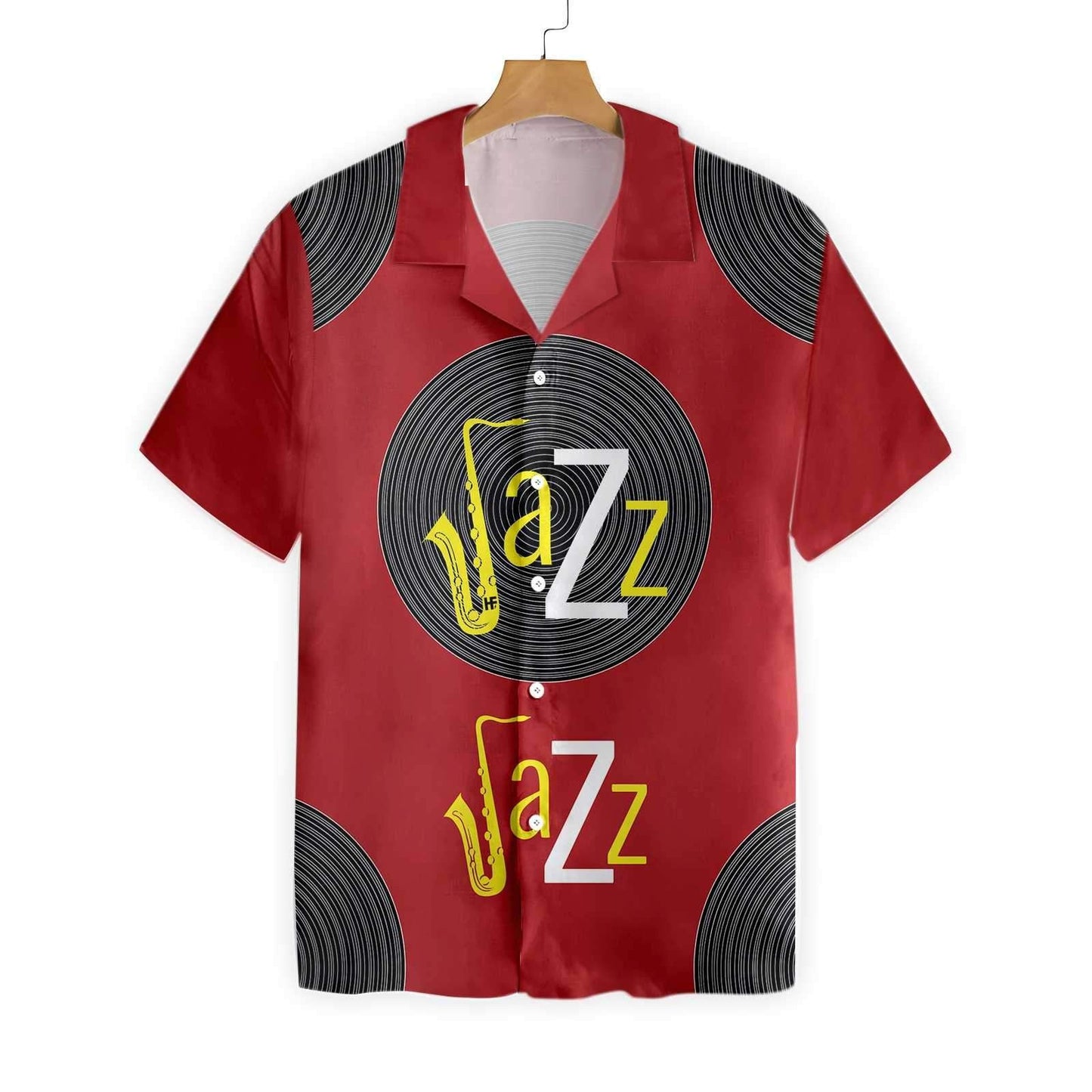 World Of Jazz On Maroon Design Hawaiian Shirt, Hwaiian For Gift