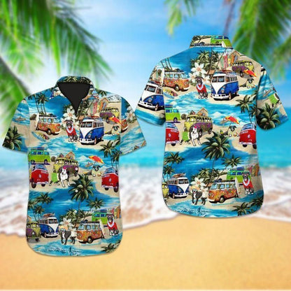 Beach Hawaii Pitbull Dog Hawaiian Shirt,Hawaiian Shirt Gift, Christmas Gift