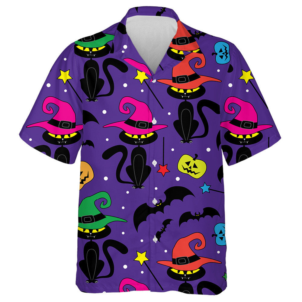 Treoraí Dubh agus Dathúla Cait ar Chúlra Violet Léine Haváís, Bronntanas Léine Haváíais, Bronntanas Nollag