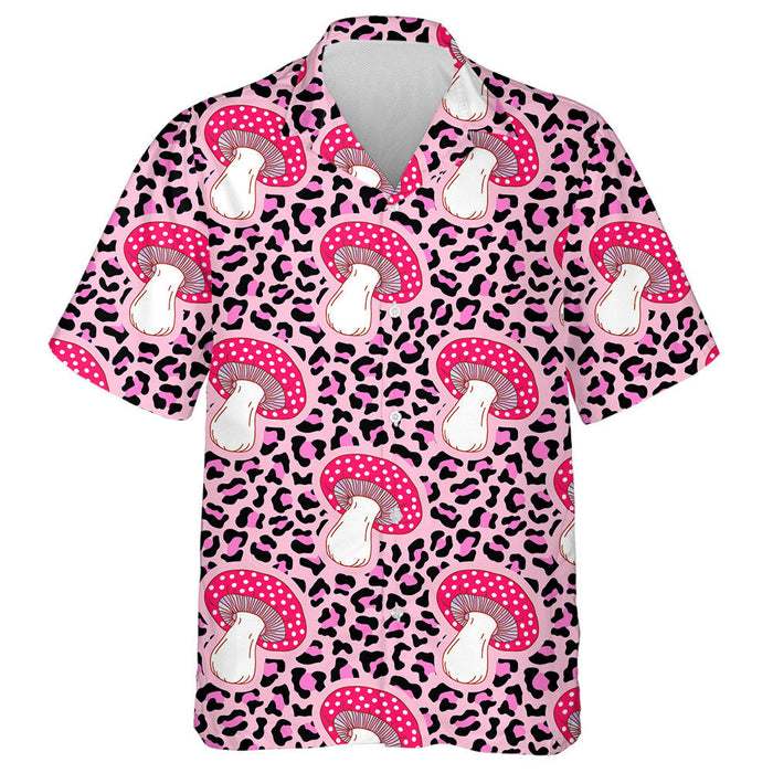 Wild African Leopard With Magic Mushrooms Hawaiian Shirt,Hawaiian Shirt Gift, Christmas Gift