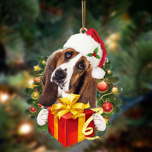 Basset Hound-Dogs give gifts Hanging Christmas Plastic Hanging Ornament, Christmas Ornament Gift, Christmas Gift, Christmas Decoration