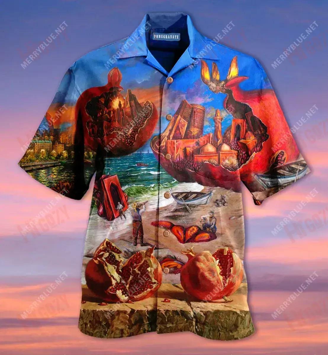 Nourish Bowl For The Soul Pomegranate Short Hawaiian Shirt Vacation Hawaiian T Shirts Tropical Shirts For Men Hawaiian Shirts For Women, Hawaiian Shirt Gift, Christmas Gift