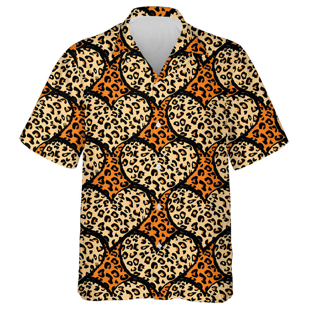 Liopard Fiáin na hAfraice Agus Croí Ar Chúlra Oráiste Léine Haváíais, Bronntanas Léine Haváíais, Bronntanas Nollag