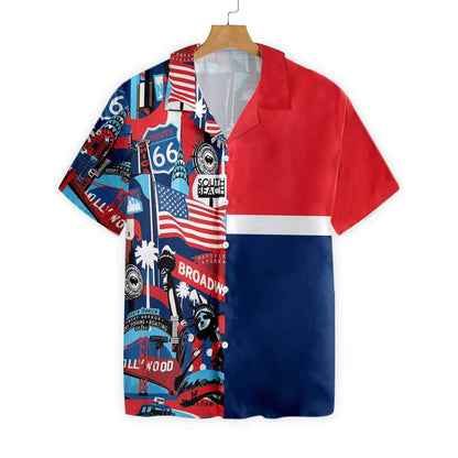 Watercolor America Pop Art Background Hawaiian Shirt, Hwaiian For Gift