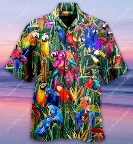 Parrot Tropical iontach Léine Haváís Unisex, Bronntanas Léine Haváís, Bronntanas Nollag