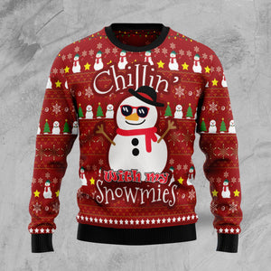 Christmas Chillin With My Snowmies Ugly Christmas Sweater, Christmas Ugly Sweater,Christmas Gift,Gift Christmas 2022