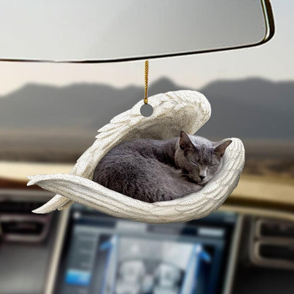 Chartreux Sleeping Angel Ornament, Happy Christmas Ornament, Christmas Gift, Christmas Decoration