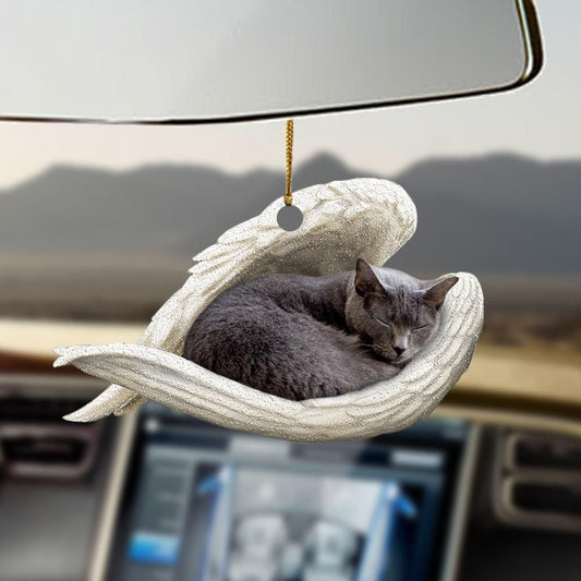 Chartreux Sleeping Angel Ornament, Happy Christmas Ornament, Christmas Gift, Christmas Decoration