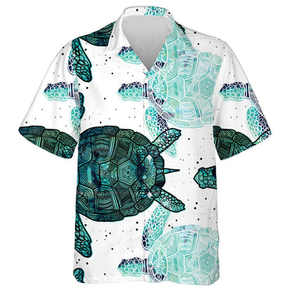 Sea Turtles Marine Life Doodling Mandala Hawaiian Shirt, Hawaiian Shirt Gift, Christmas Gift