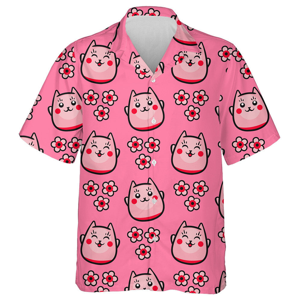 Cat Seapánach Maneki Neko Agus Bláthanna Geala Bándearg Léine Haváís, Bronntanas Léine Haváíais, Bronntanas Nollag