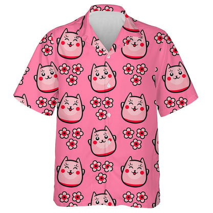 Cat Seapánach Maneki Neko Agus Bláthanna Geala Bándearg Léine Haváís, Bronntanas Léine Haváíais, Bronntanas Nollag