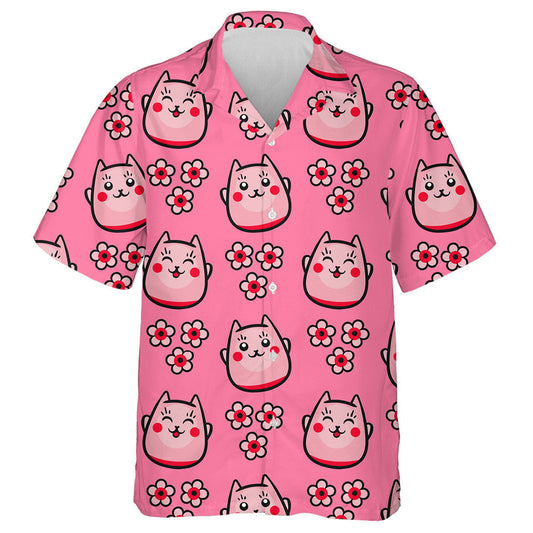 Cat Seapánach Maneki Neko Agus Bláthanna Geala Bándearg Léine Haváís, Bronntanas Léine Haváíais, Bronntanas Nollag