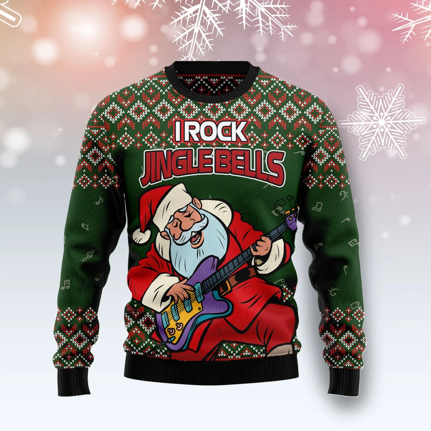I Rock Jingle Bells unisex womens & mens, couples matching, friends, funny family ugly christmas holiday sweater gifts, Christmas Ugly Sweater