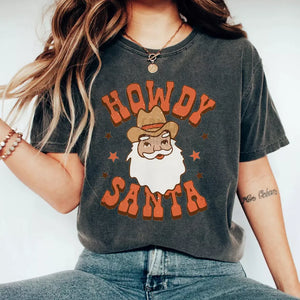 Cowboy Santa T-Shirt, Christmas Sweatshirt, Christmas Shirt, Christmas Sweatshirt Cute, Christmas Winter Sweatshirt