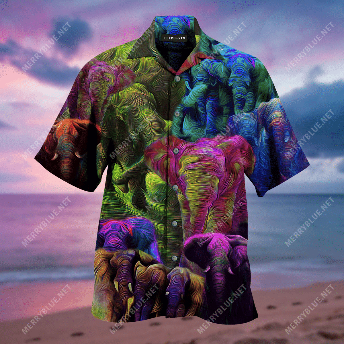Colorful Elephant Hawaiian Unisex Shirt, Hwaiian For Gift