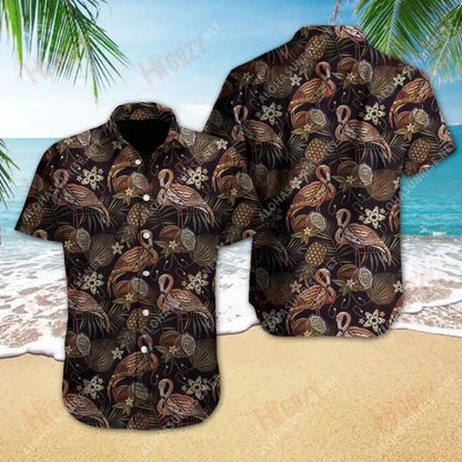 Flammingo Pineapple Vintage Hawaiian Shirt Hobbies Short Sleeve Hawaiian Crazy Shirts Hawaiian Shirts For Men, Hawaiian Shirt Gift, Christmas Gift